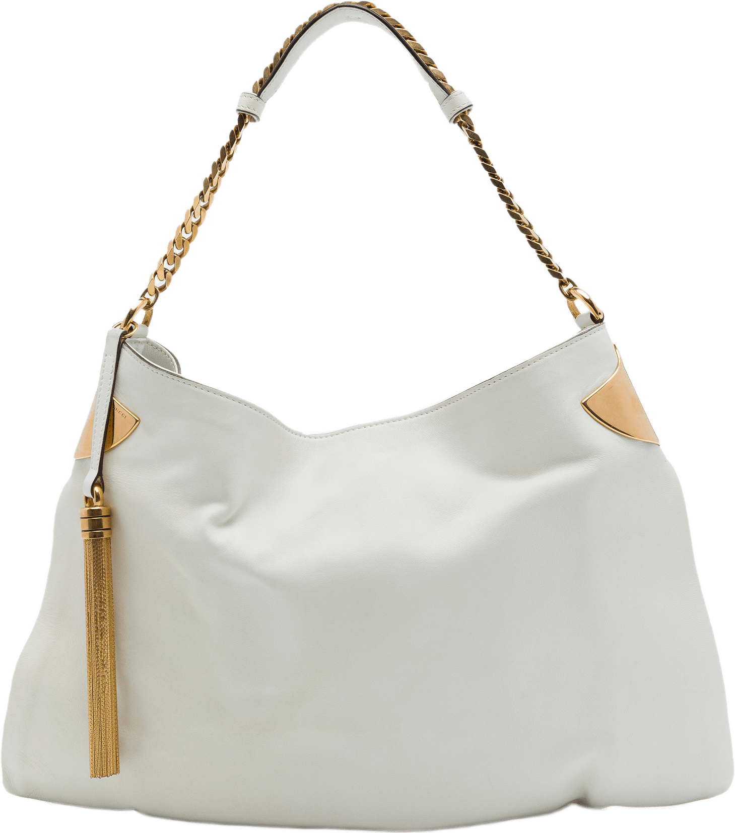 Gucci Medium Leather 1970 Hobo, från Luxclusif, i färgen vit.