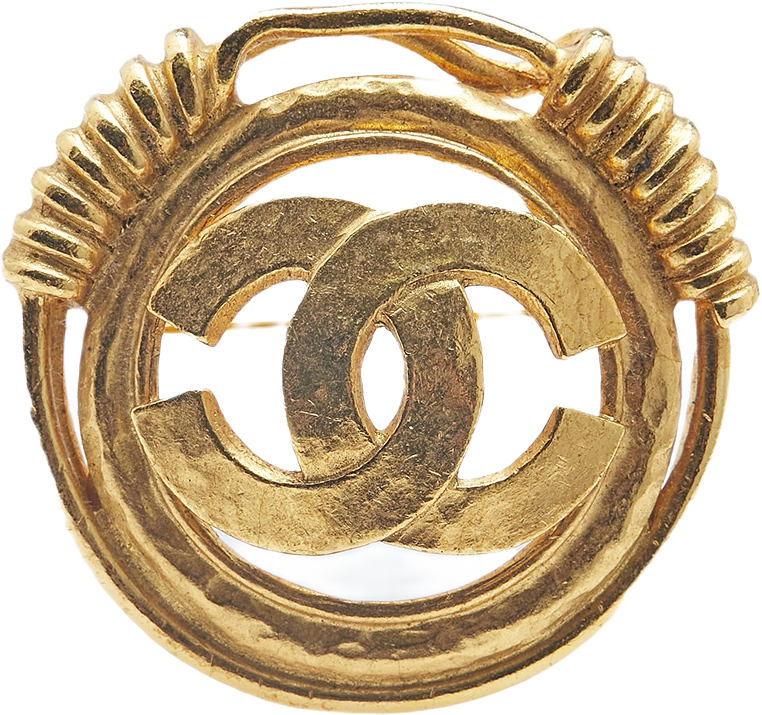 Chanel Gold Plated Cc Brooch, från Luxclusif, i färgen gold.