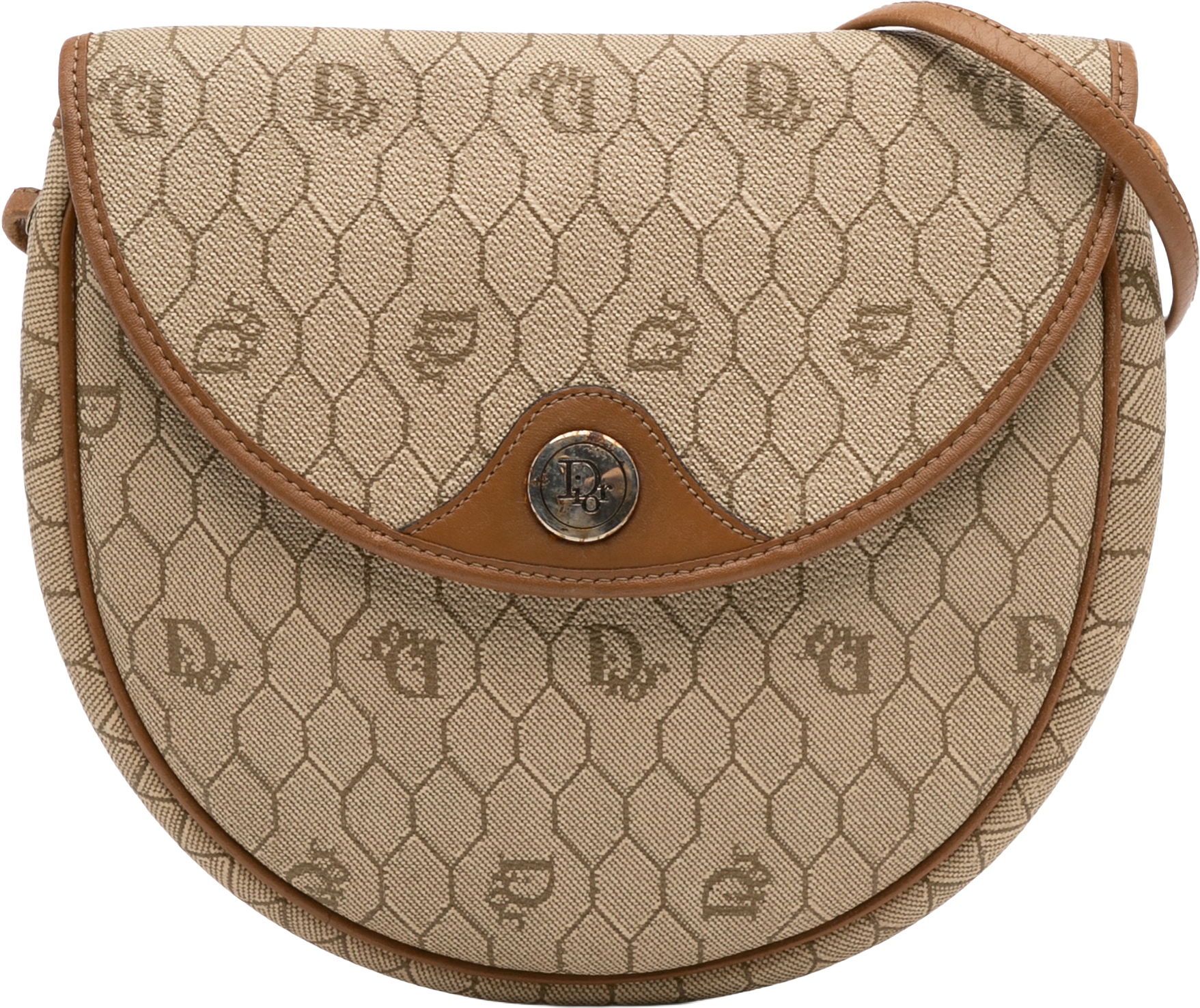 Dior Honeycomb Coated Canvas Crossbody, från Luxclusif, i färgen beige.