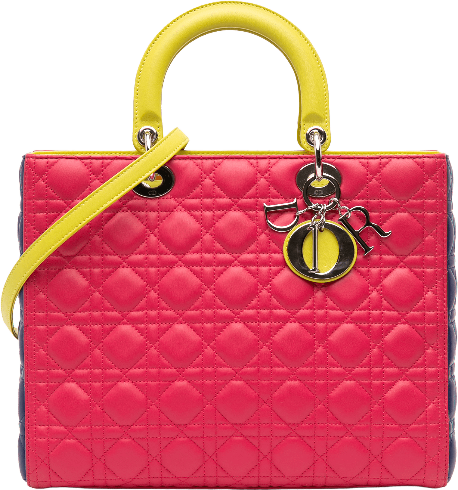 Dior Large Tricolor Lambskin Cannage Lady Dior, från Luxclusif, i färgen blush.