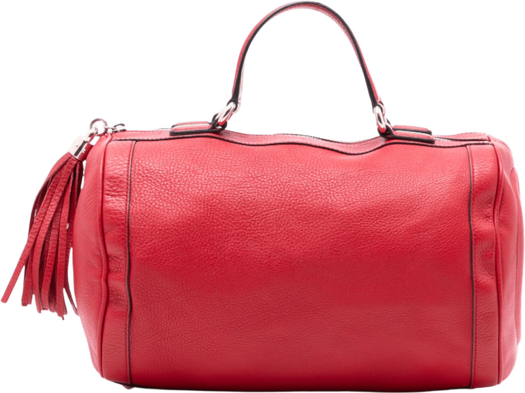 Gucci Medium Pebbled Calfskin Soho Boston Bag, från Luxclusif, i färgen red.