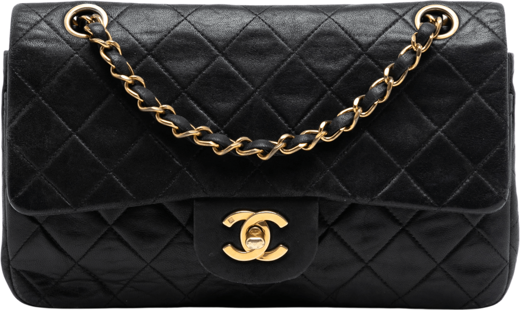 Chanel Medium Classic Lambskin Double Flap, från Luxclusif, i färgen black.