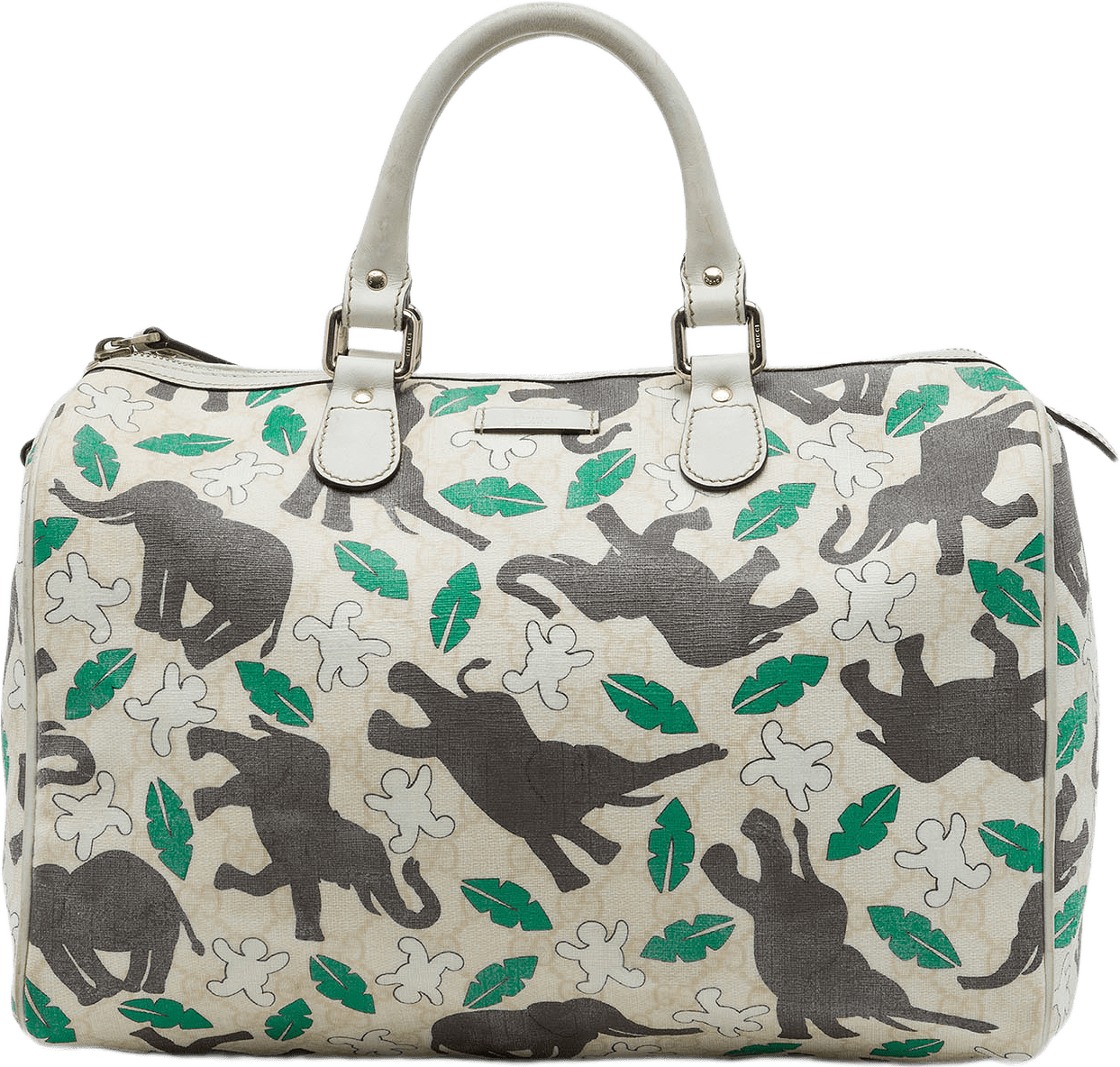 Gucci Limited Edition Medium Gg Supreme Snowman In Africa Joy Boston Bag, från Luxclusif, i färgen beige.