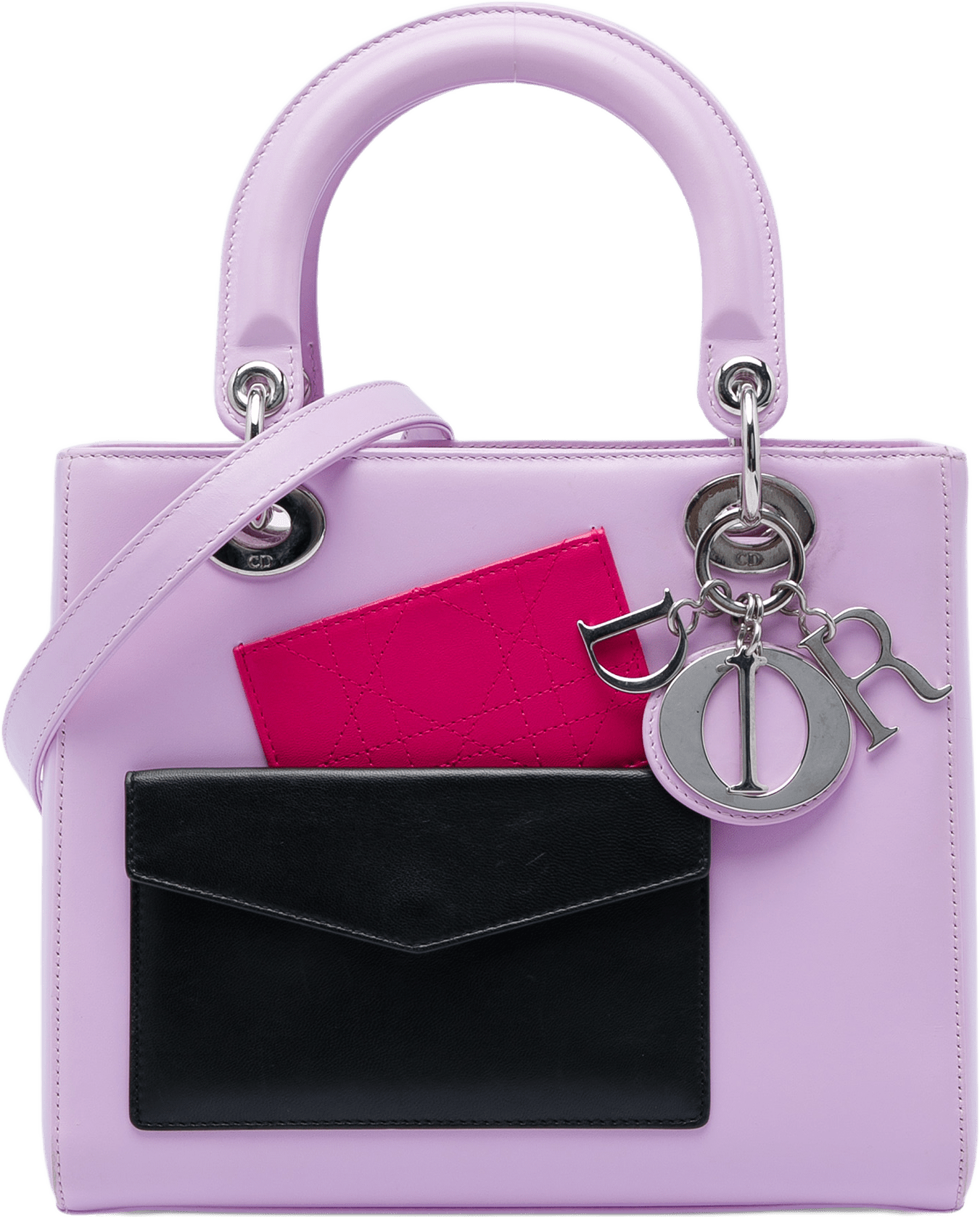 Dior Medium Calfskin Pockets Lady Dior, från Luxclusif, i färgen purpur.
