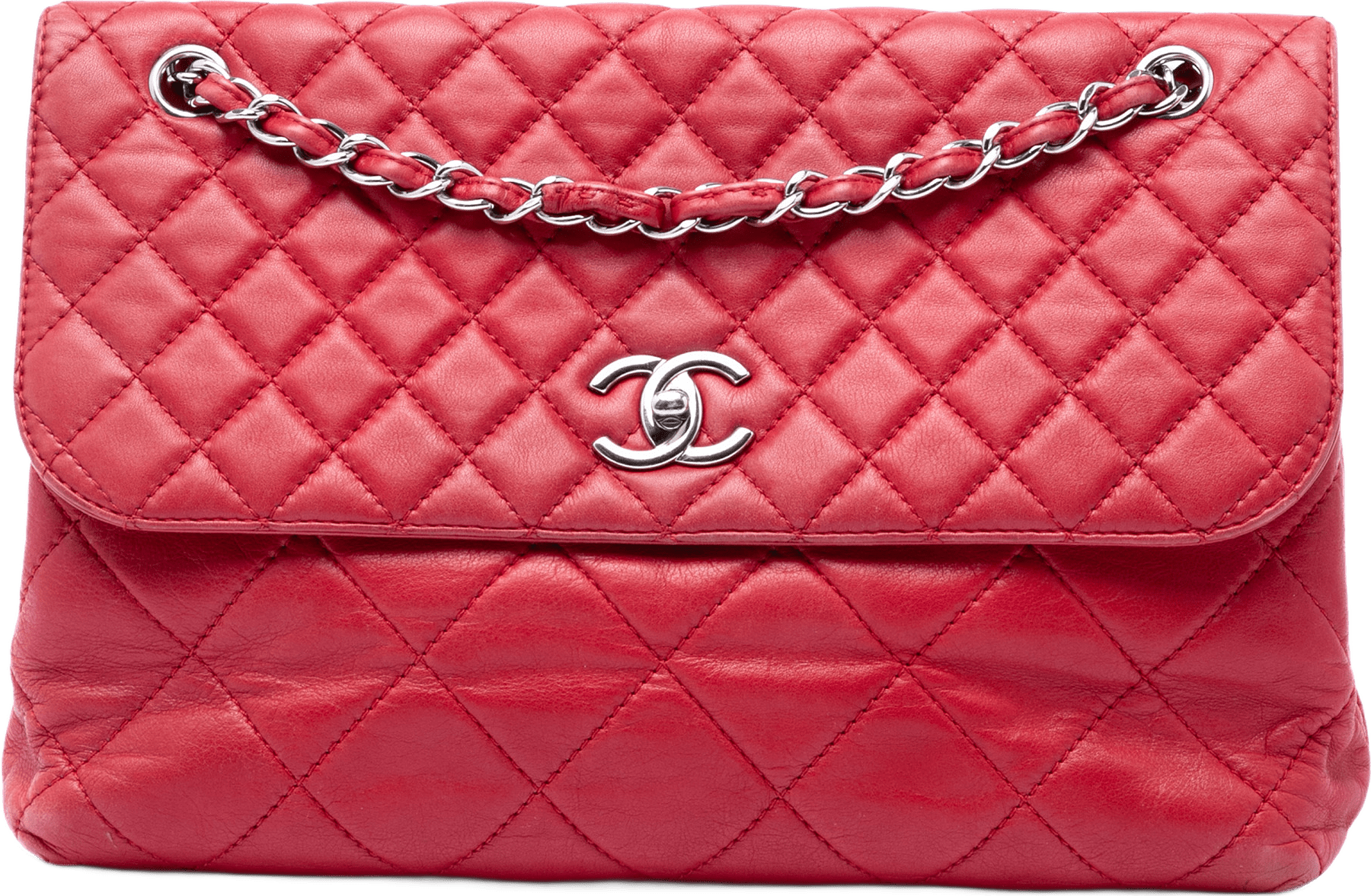 Chanel Cc Quilted Calfskin In The Business Flap, från Luxclusif, i färgen röd.