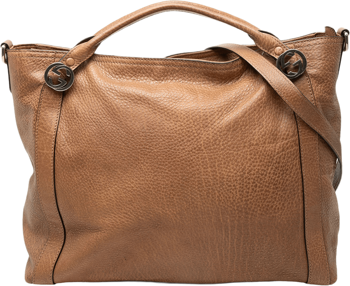 Gucci Medium Leather Miss Gg Satchel, från Luxclusif, i färgen brun.