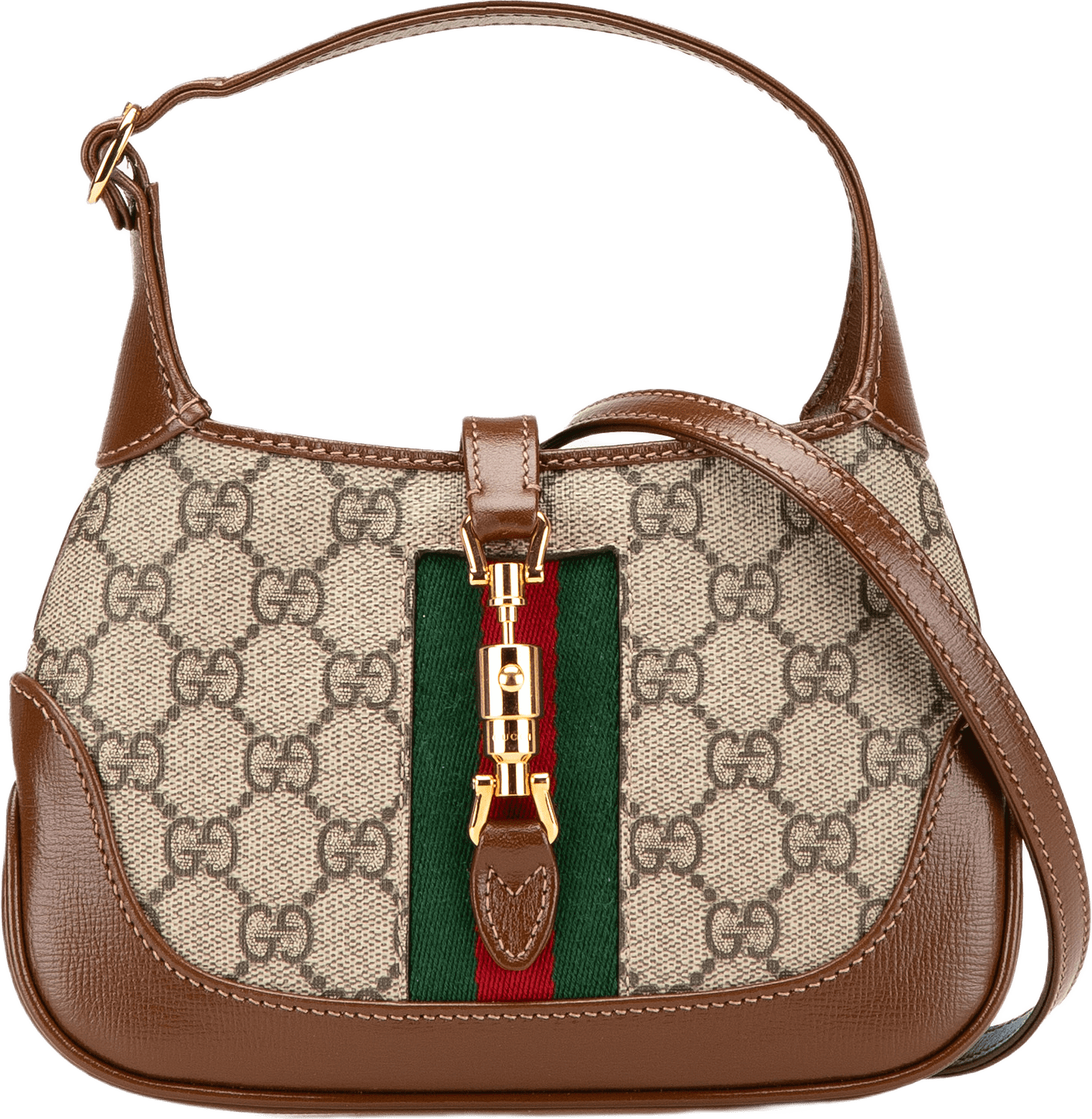Gucci Mini Gg Supreme Web Jackie 1961 Crossbody, från Luxclusif, i färgen beige.