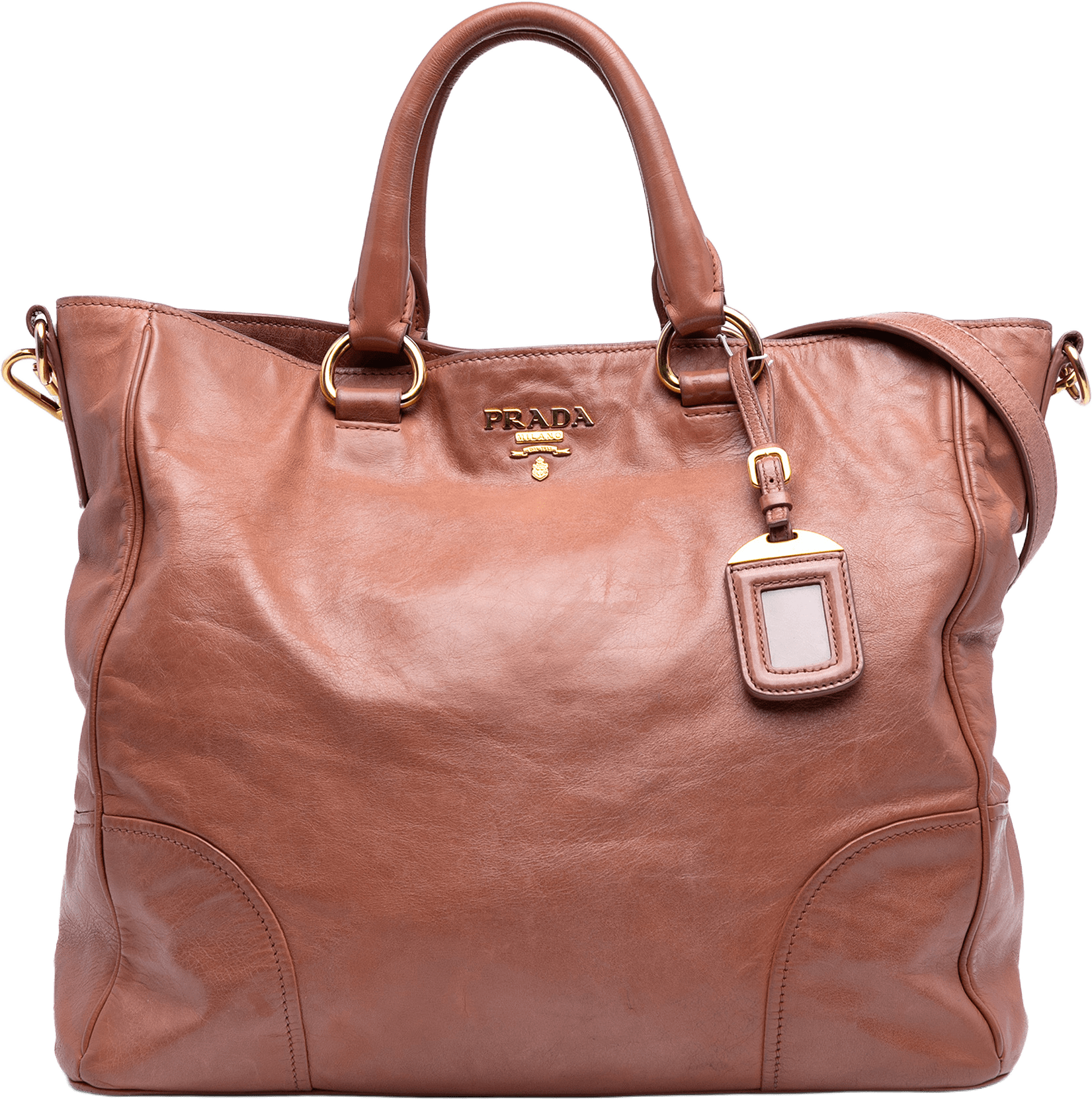 Prada Vitello Shine Satchel, från Luxclusif, i färgen brown.