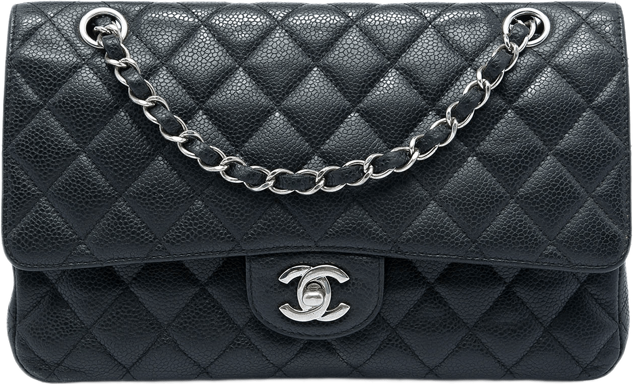 Chanel Medium Classic Caviar Double Flap, från Luxclusif, i färgen svart.