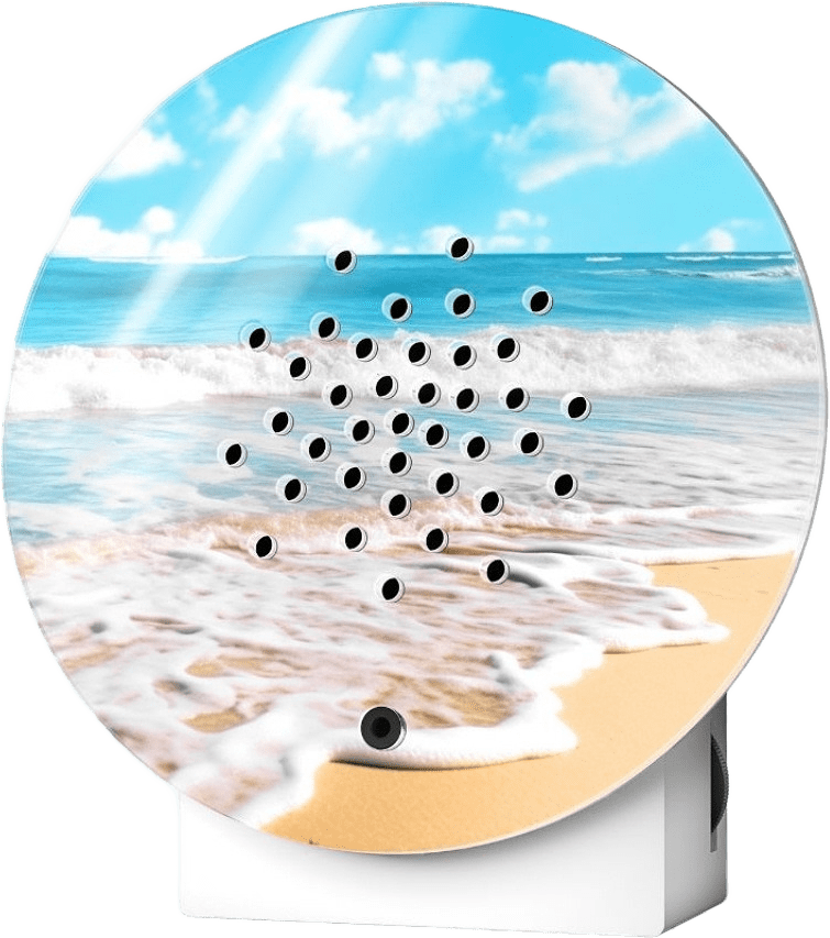 Oceanbox Speldosa Havsljud Surf, från Relaxound, i färgen blå.