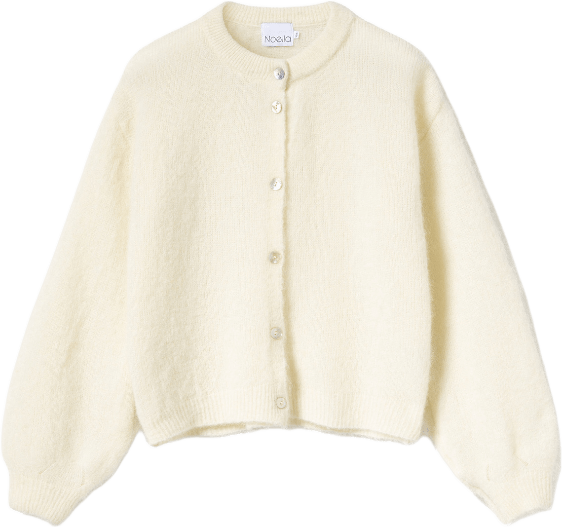 Kae Knit Cardigan - Oyster, från Noella, i färgen oyster.