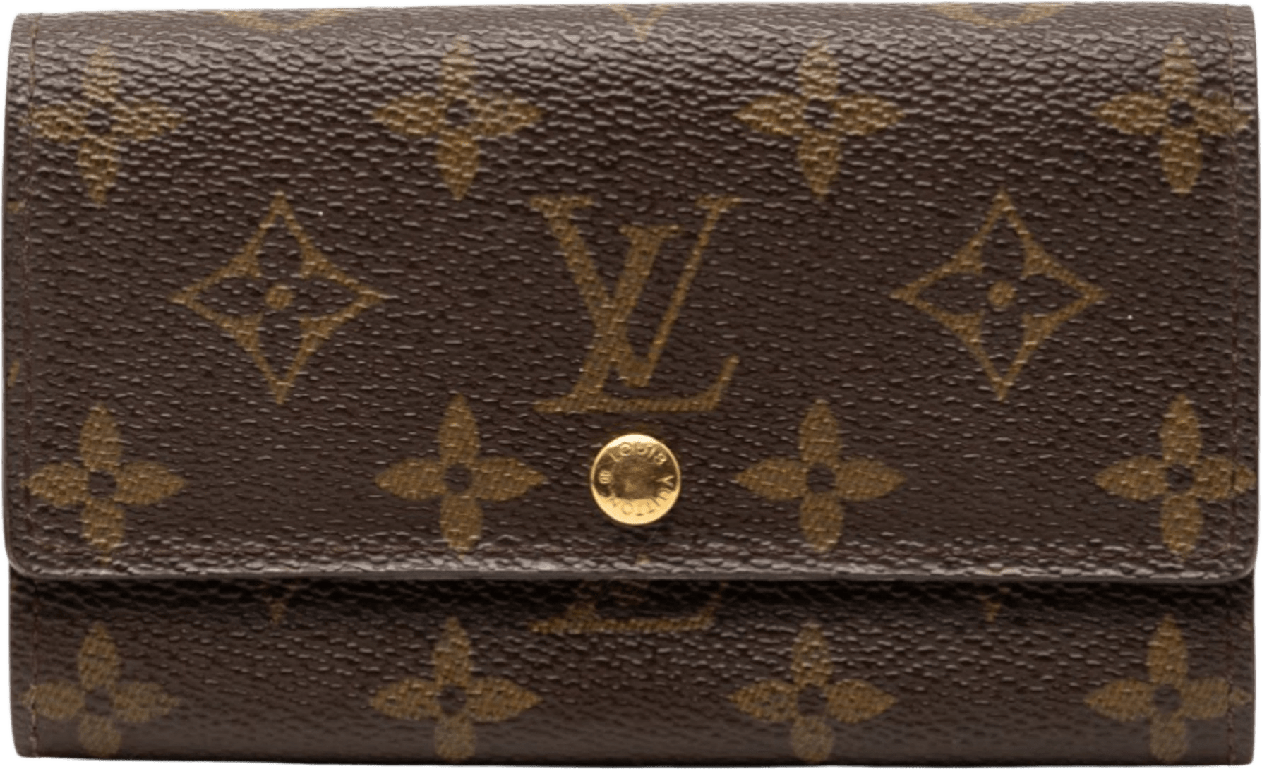 Louis Vuitton Monogram Porte Monnaie Billets Tresor Wallet, från Luxclusif, i färgen brown.