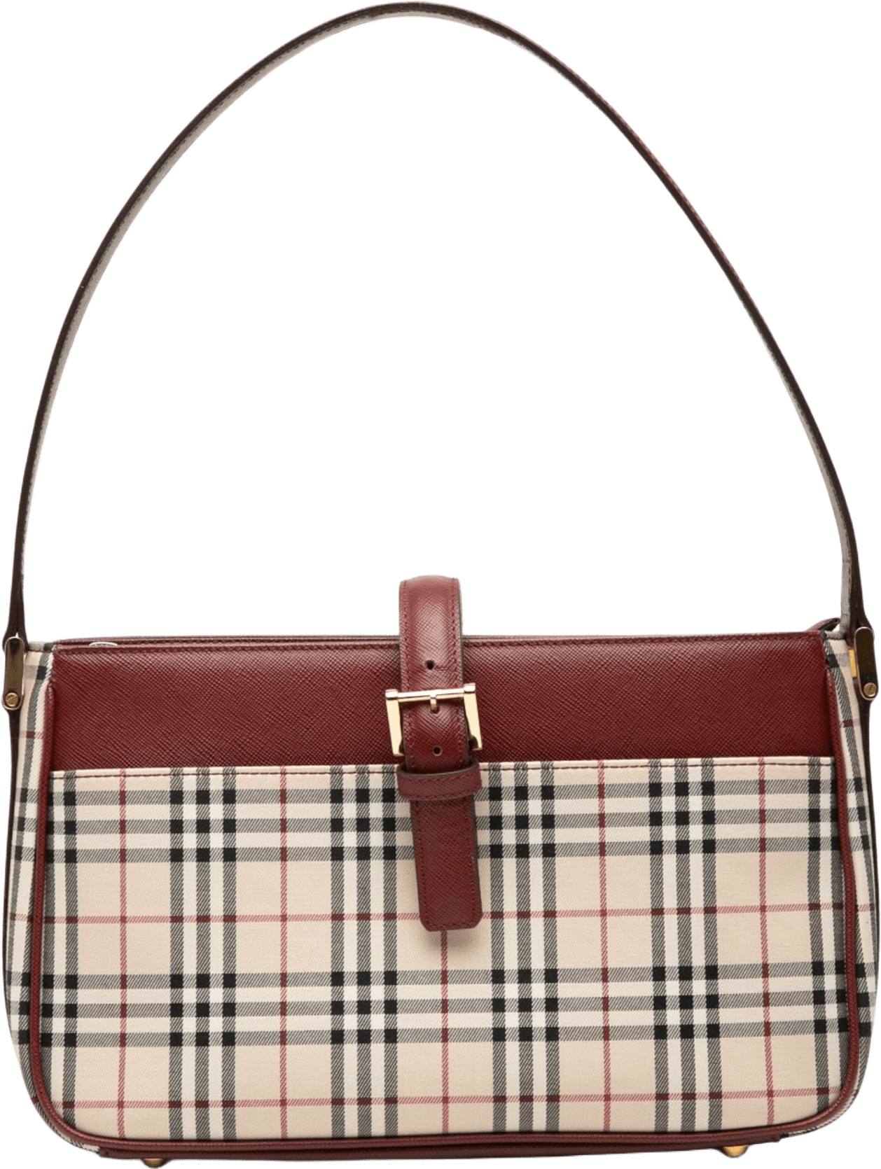 Burberry House Check Canvas Shoulder Bag, från Luxclusif, i färgen beige.