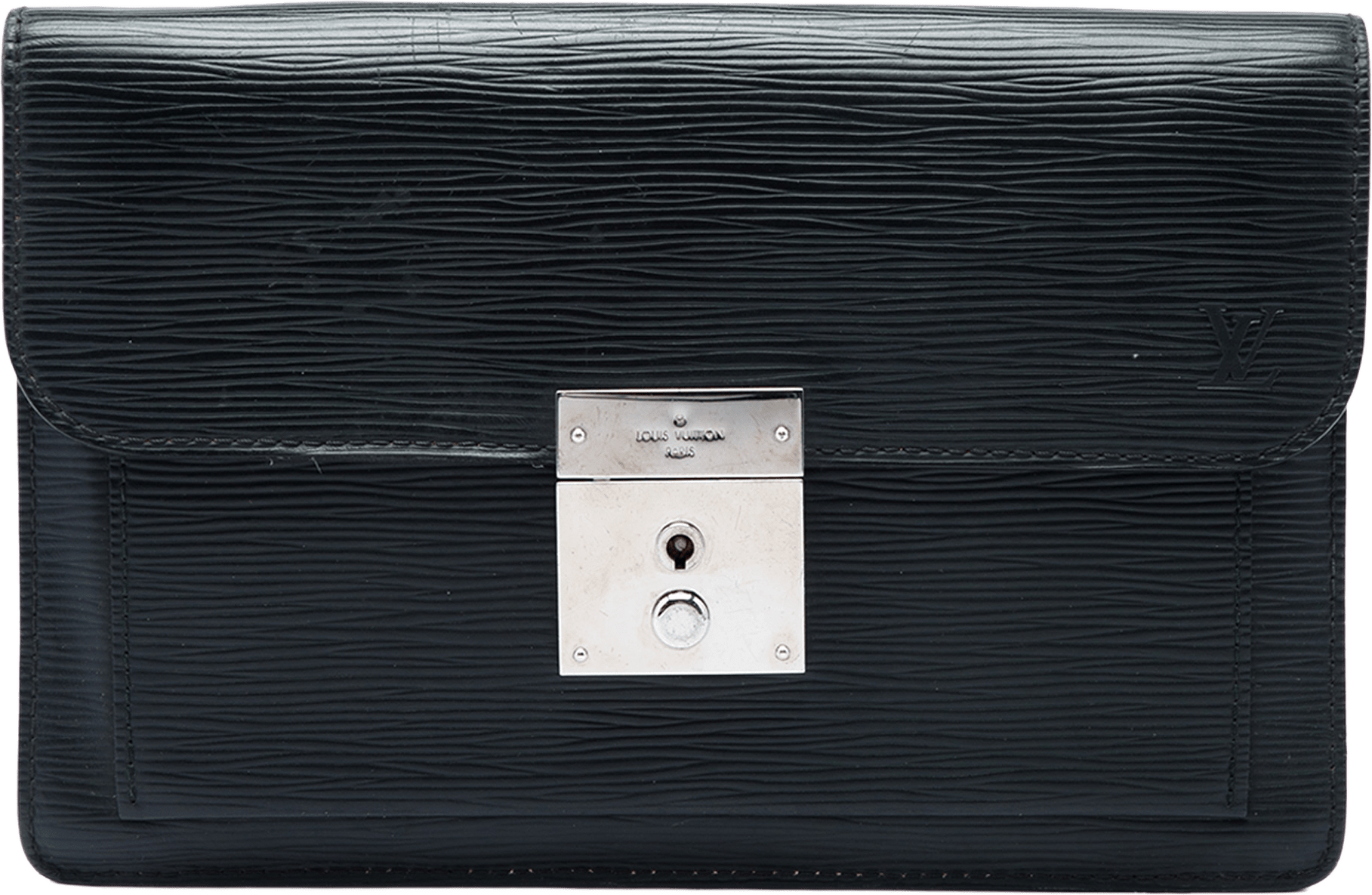 Louis Vuitton Epi Neo Belaia Clutch, från Luxclusif, i färgen svart.