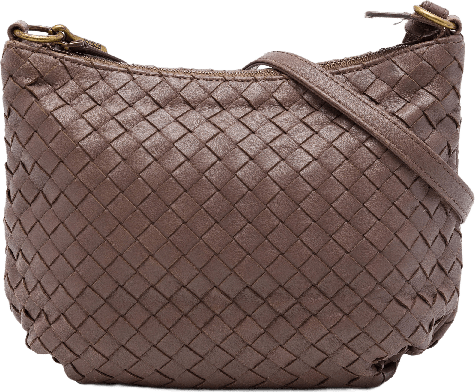 Bottega Veneta Nappa Intrecciato Crossbody, från Luxclusif, i färgen brun.