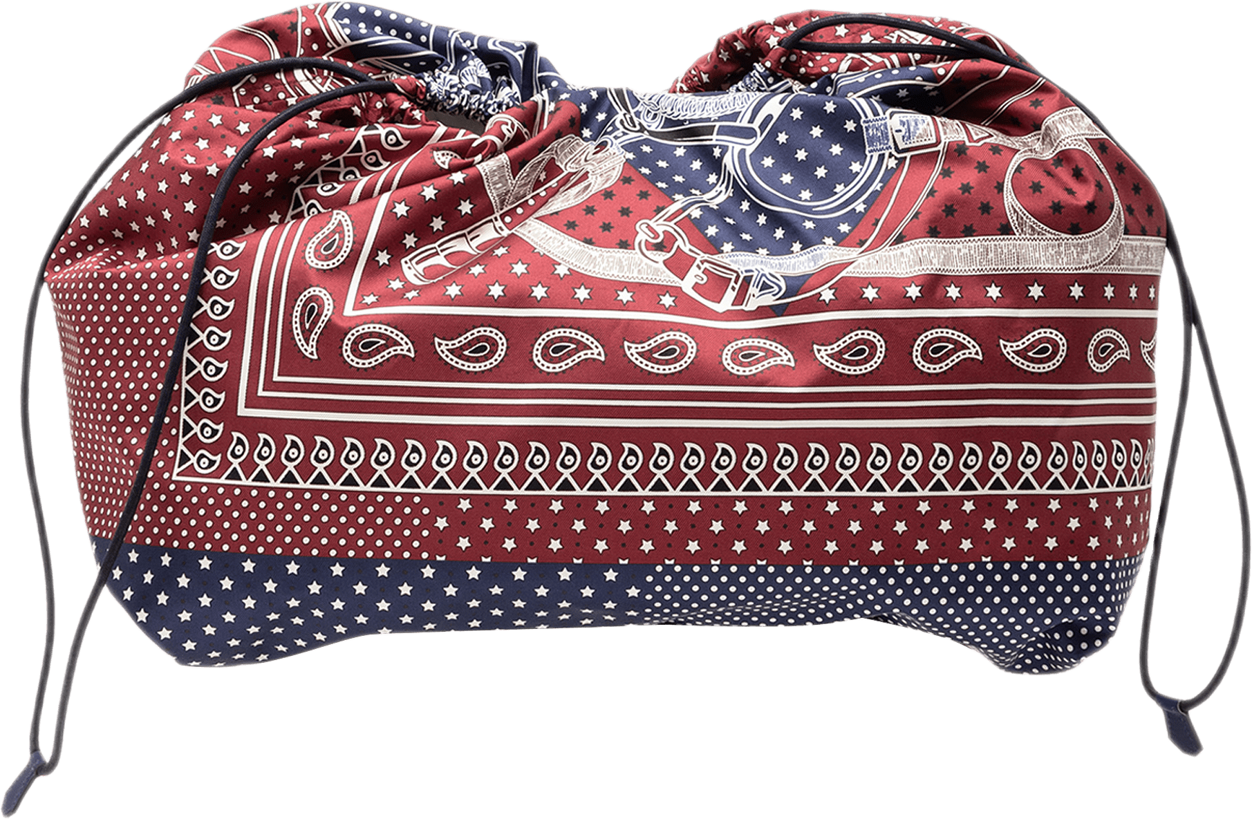Hermès Silk Eperon D Or Bandana Sac Musardine Insert Pouch, från Luxclusif, i färgen dark red.