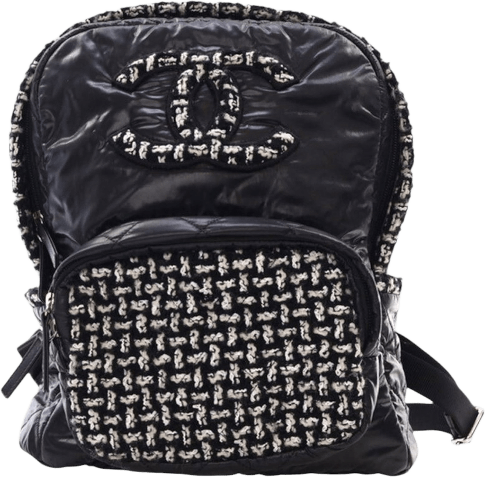 Chanel Nylon And Tweed Coco Neige Backpack, från Luxclusif, i färgen black.