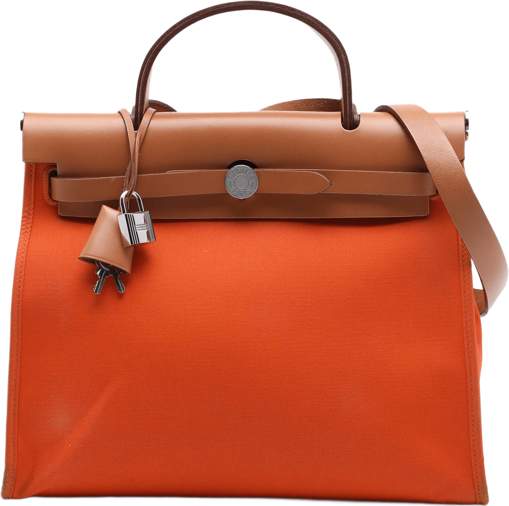 Hermès Toile Herbag Zip 31, från Luxclusif, i färgen orange.