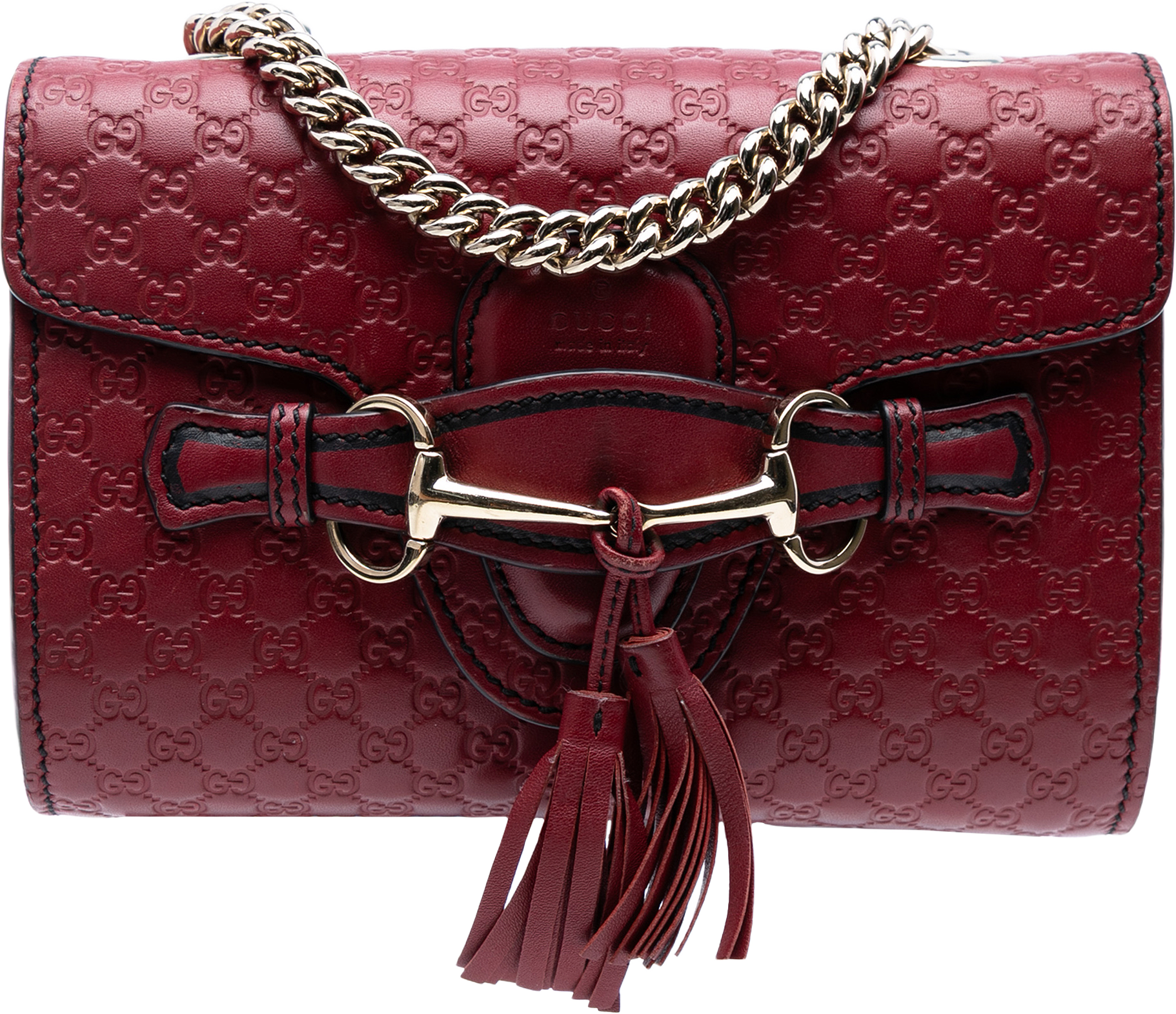 Gucci Mini Microguccissima Emily Crossbody, från Luxclusif, i färgen red.