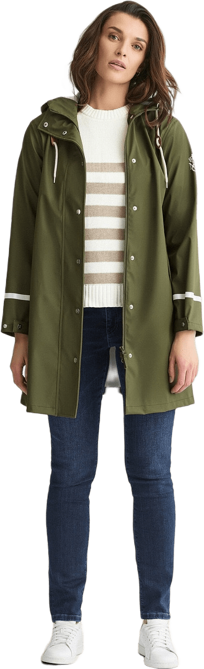 Regnjacka Stella, från Newhouse, i färgen olivgrön.