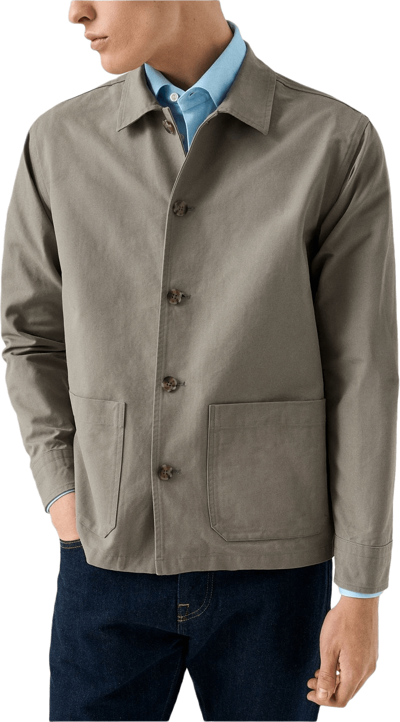 Overshirt I Canvas, från Eton, i färgen mid green.