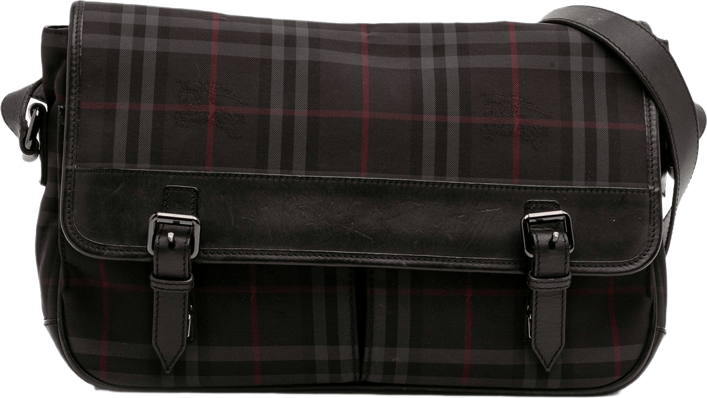 Burberry Smoke Check Nylon Messenger Bag, från Luxclusif, i färgen black.