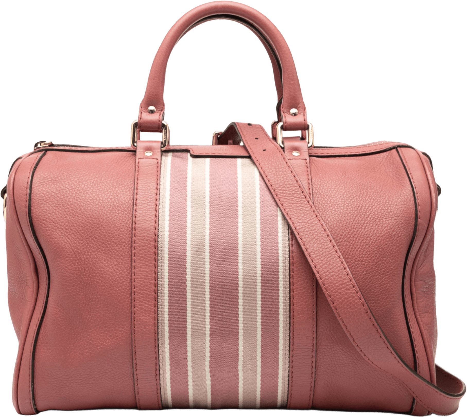 Gucci Medium Calfskin Web Joy Boston Bag, från Luxclusif, i färgen pink.