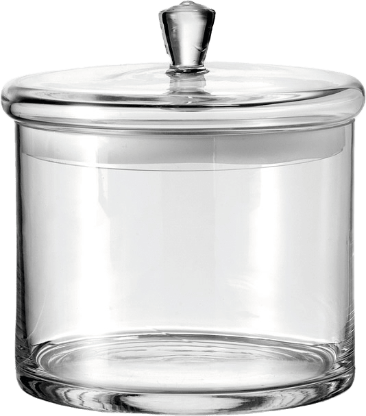 Glasburk med Lock 20x18cm