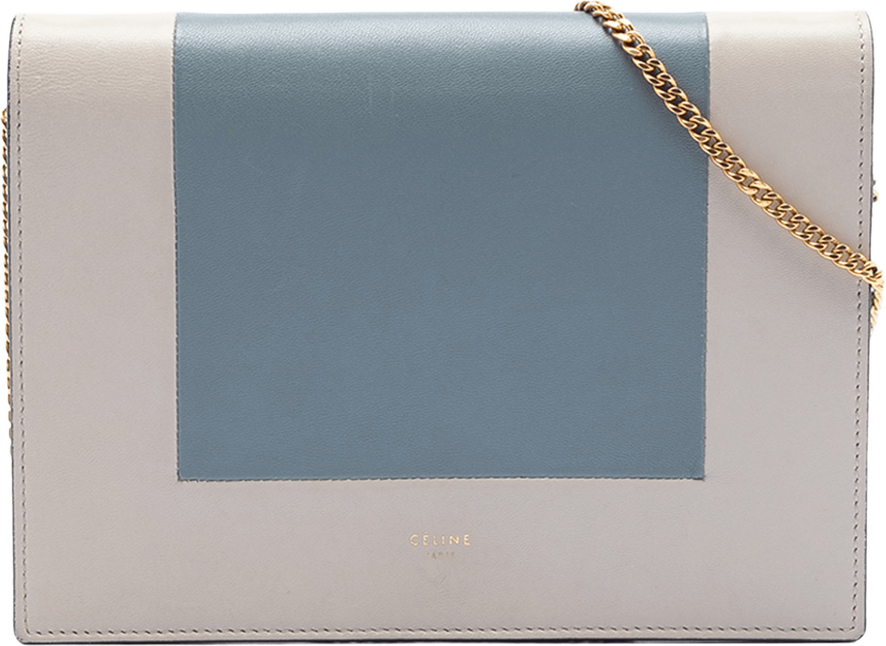 Celine Leather Frame Wallet On Chain, från Luxclusif, i färgen gray.