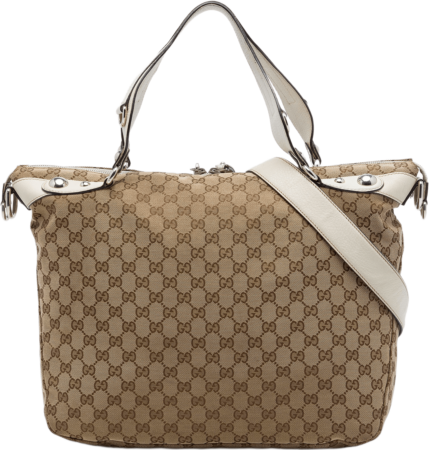 Gucci Gg Canvas Icon Bit Satchel, från Luxclusif, i färgen beige.