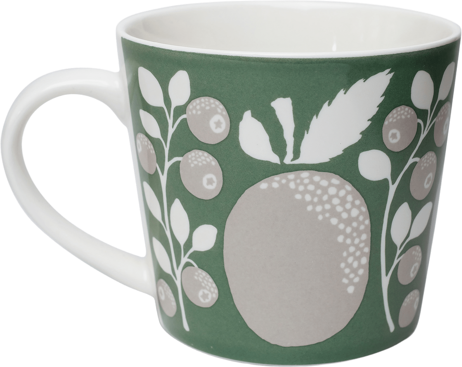 Porcelain Mug Plum Green, från Littlephant, i färgen frest green.