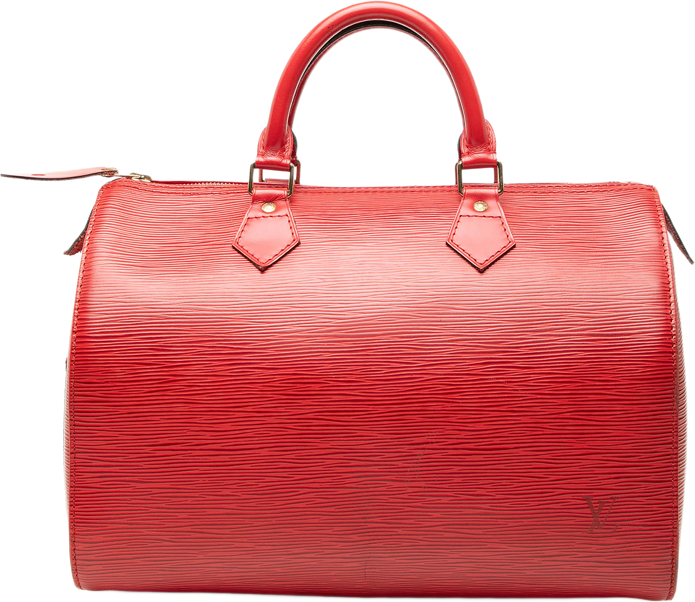 Louis Vuitton Epi Speedy 30, från Luxclusif, i färgen red.