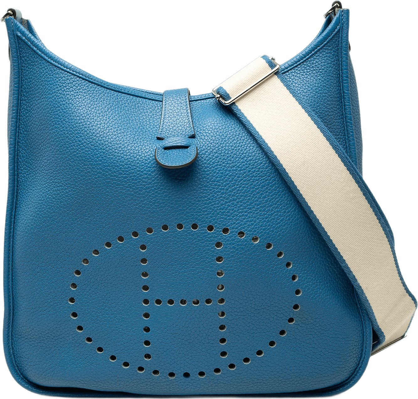Hermès Clemence Evelyne Iii 33, från Luxclusif, i färgen blå.
