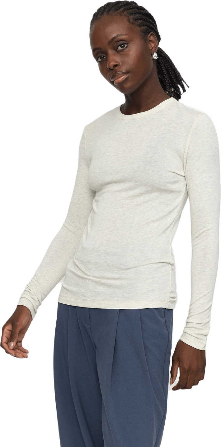 Srroman O-neck - Arctic Wolf Melange, från Soft Rebels, i färgen arctic wolf melange.