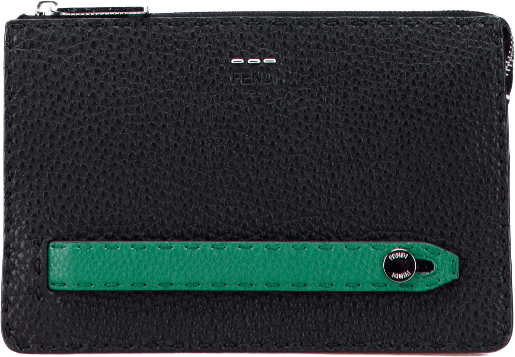 Fendi Leather Selleria Clutch, från Luxclusif, i färgen black.