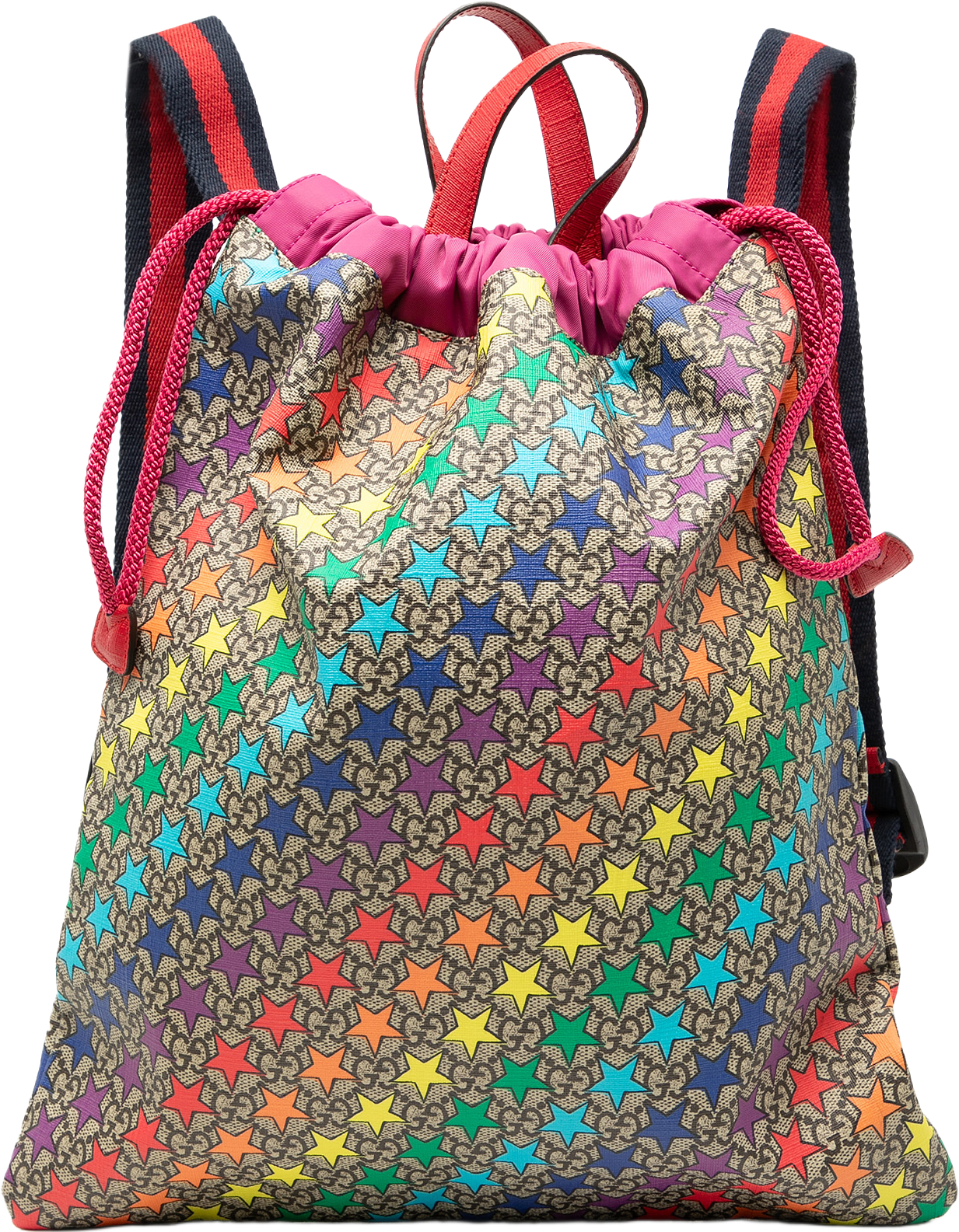 Gucci Gg Supreme Web Star Print Childrens Backpack, från Luxclusif, i färgen beige.