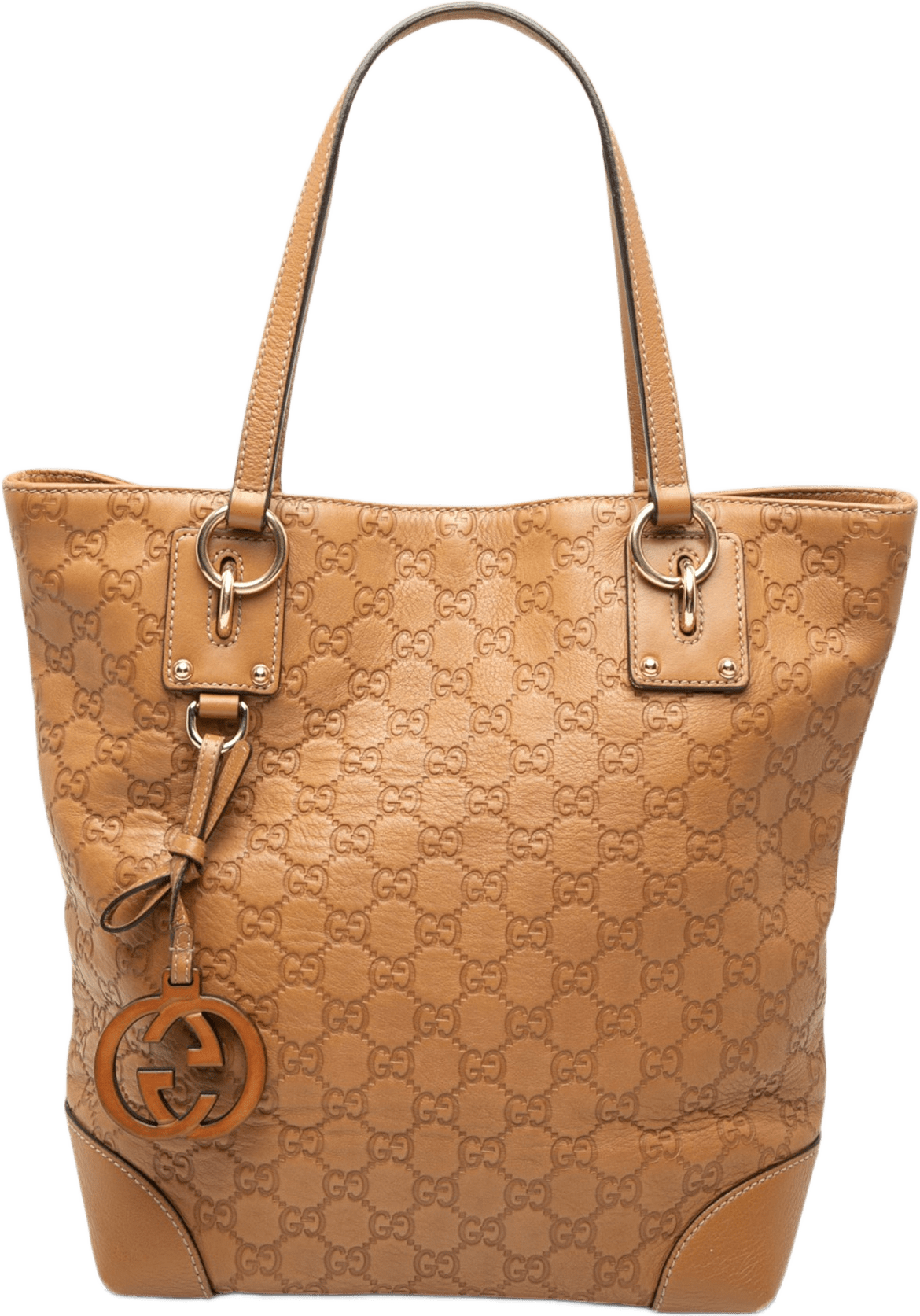 Gucci Medium Guccissima Gg Charm Tote, från Luxclusif, i färgen light brown.