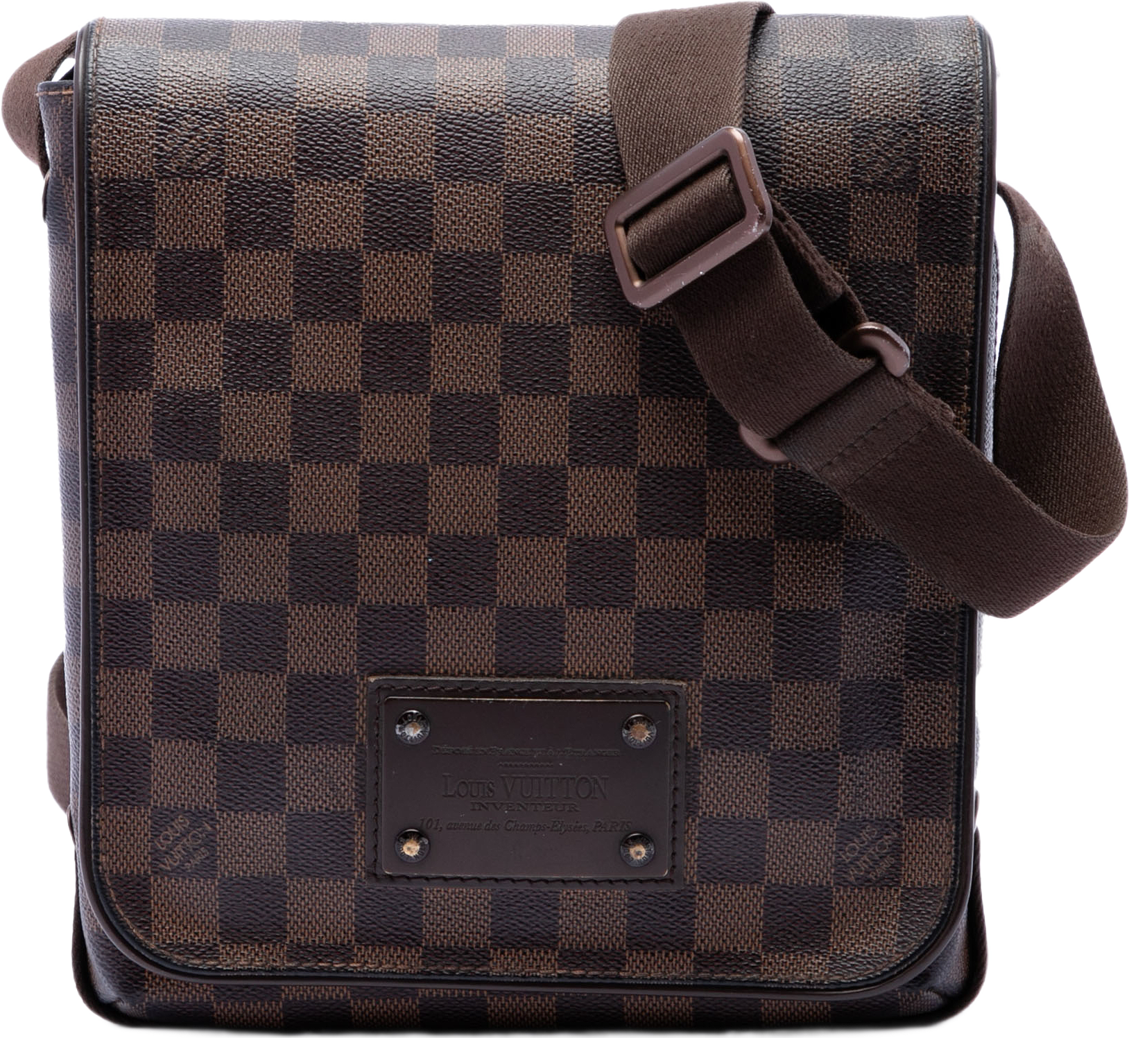 Louis Vuitton Damier Ebene Brooklyn Pm, från Luxclusif, i färgen brown.