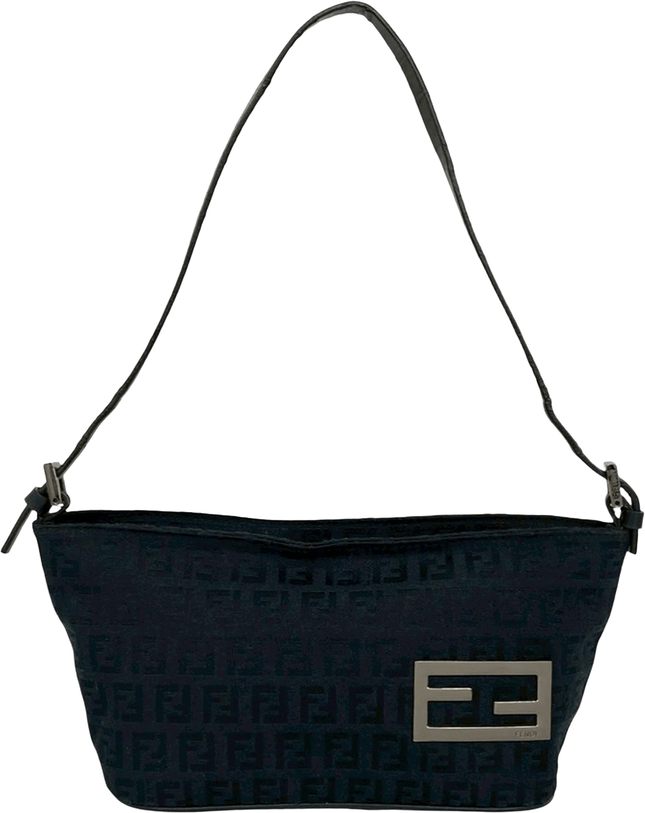 Fendi Zucchino Canvas Shoulder Bag, från Luxclusif, i färgen black.
