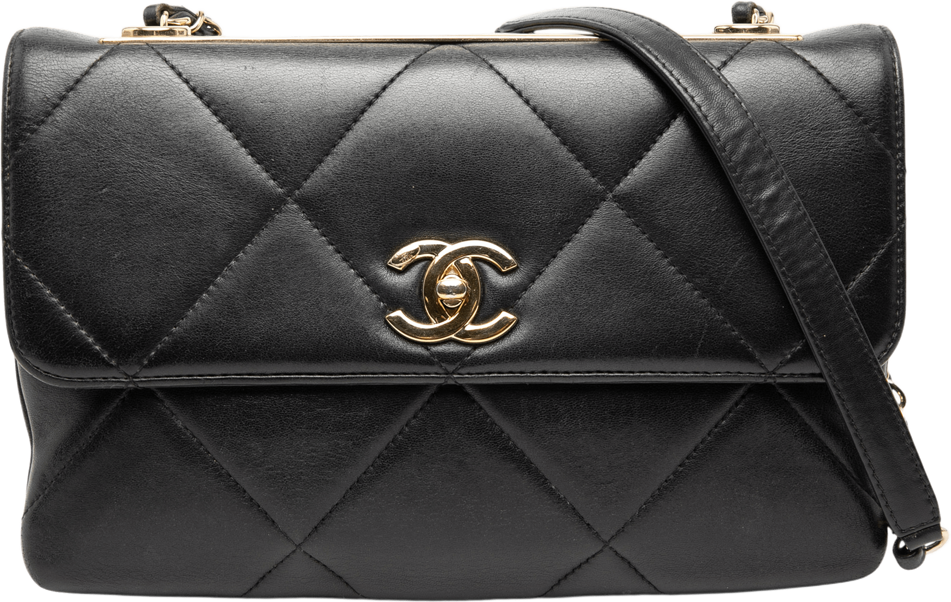Chanel Quilted Lambskin Trendy Cc Flap, från Luxclusif, i färgen black.