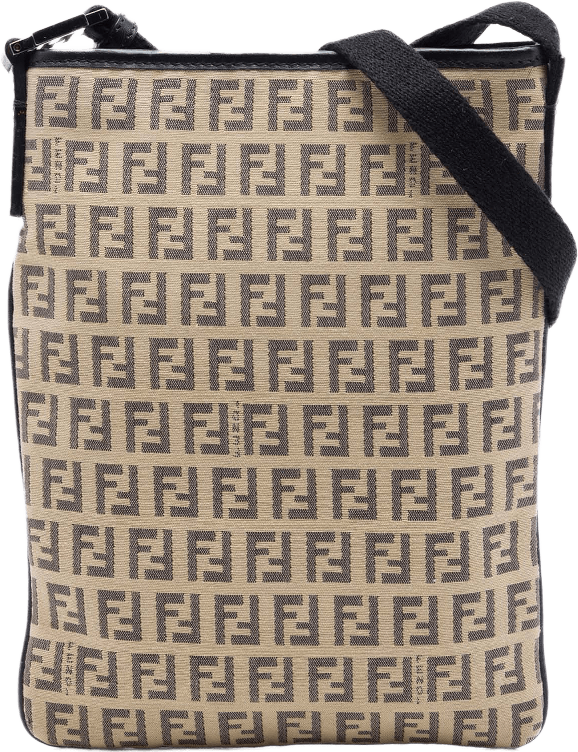 Fendi Zucchino Canvas Crossbody, från Luxclusif, i färgen beige.