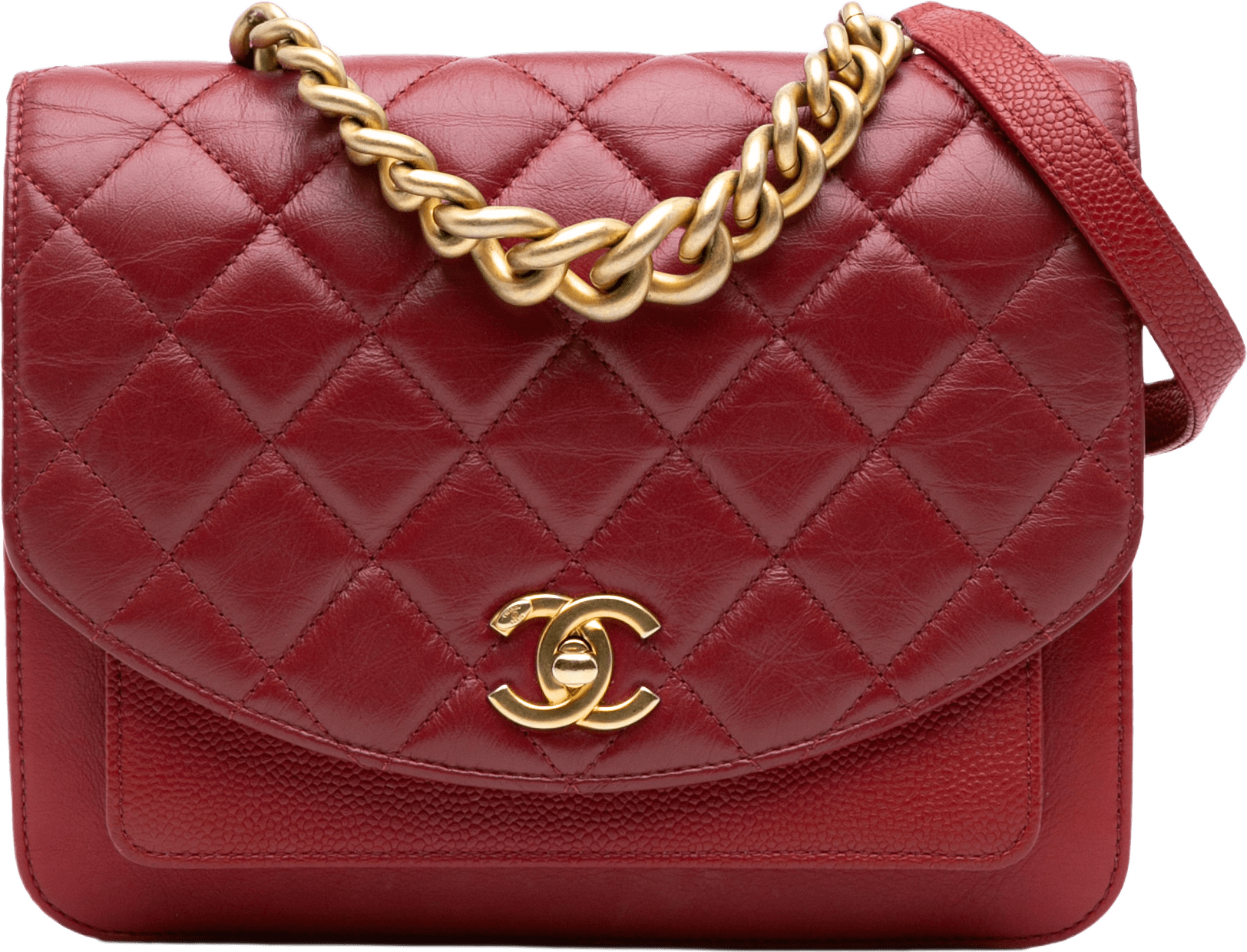 Chanel Small Quilted Calfskin And Caviar Chain Handle Flap