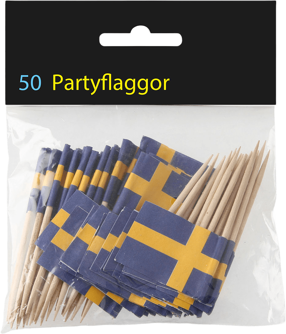 Fest- & Examensdekorationer, från Hedlunds, i färgen Festflaggor Tandpetare.