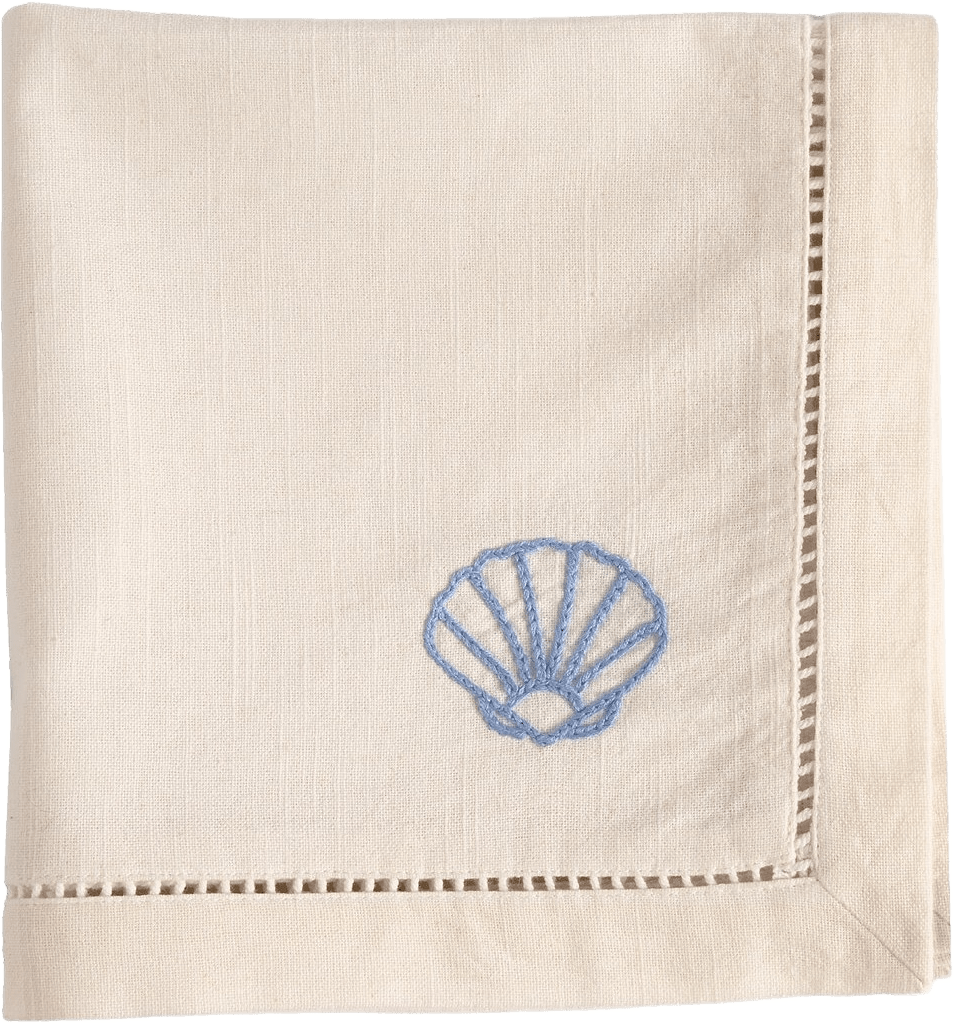 Shell Servett - Blå 45x45 Cm, från Pick A Poppy, i färgen blue.