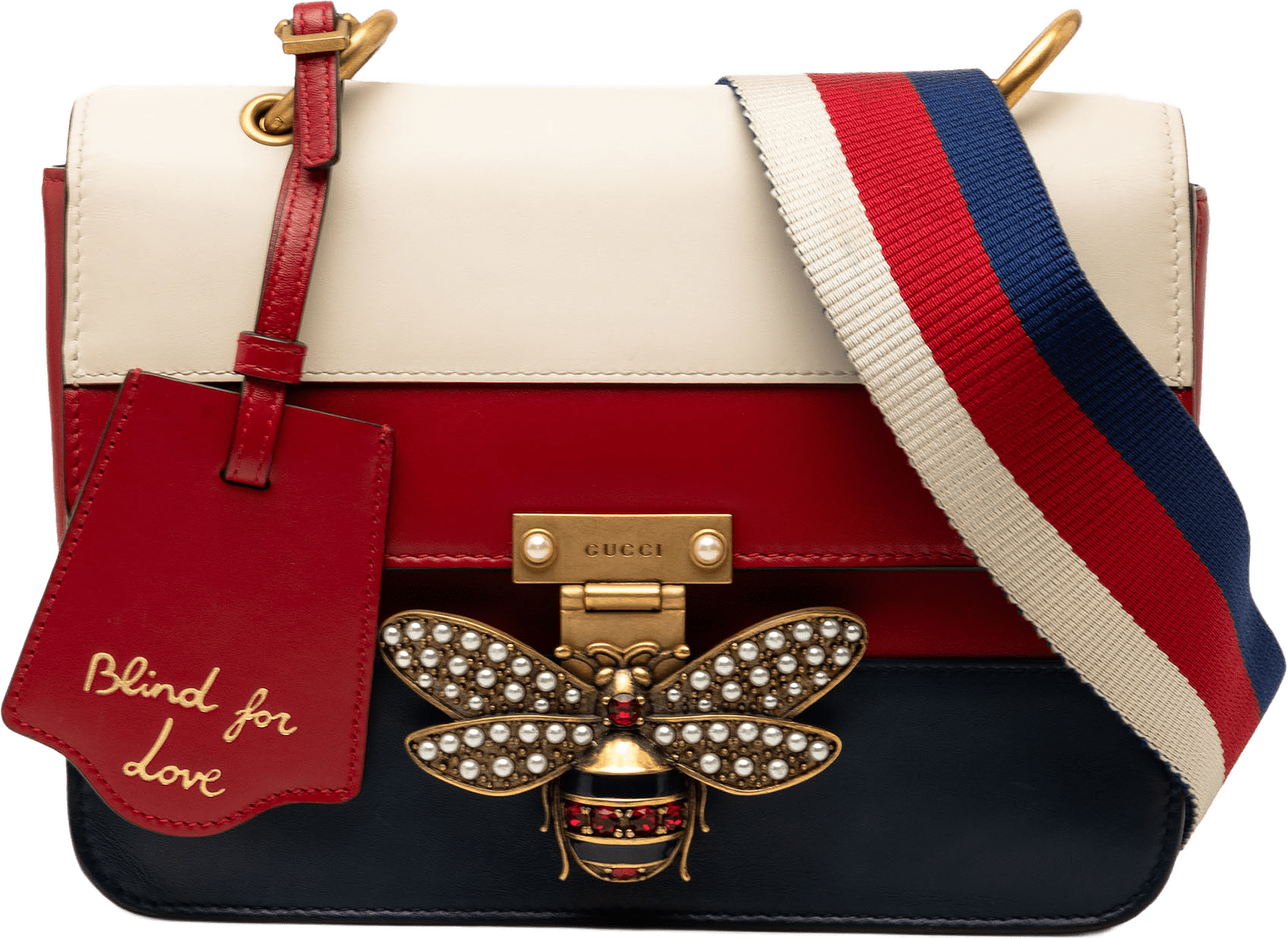 Gucci Medium Calfskin Queen Margaret Flap Shoulder Bag, från Luxclusif, i färgen red.