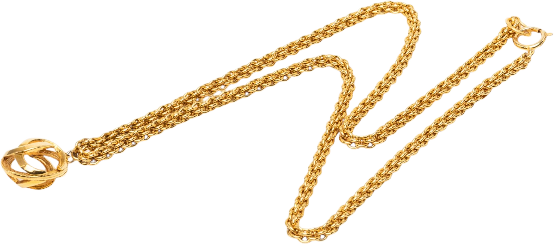 Chanel Cc Gold Plated Pendant Necklace, från Luxclusif, i färgen guld.
