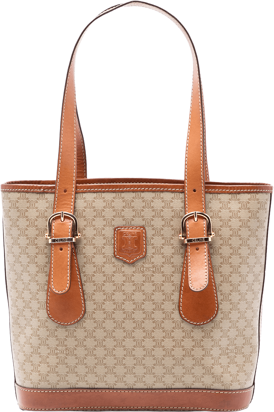 Celine Macadam Coated Canvas Tote, från Luxclusif, i färgen beige.