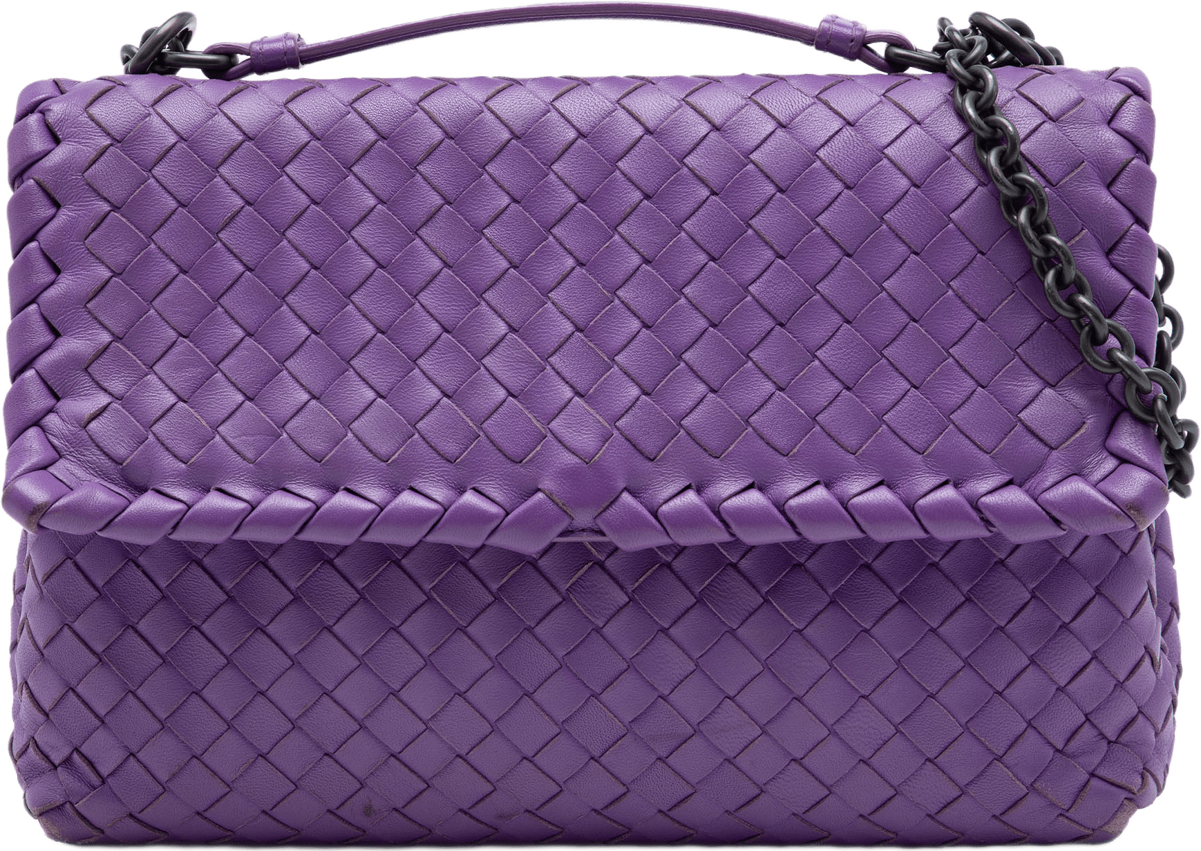 Bottega Veneta Small Nappa Intrecciato Olimpia Crossbody, från Luxclusif, i färgen purpur.