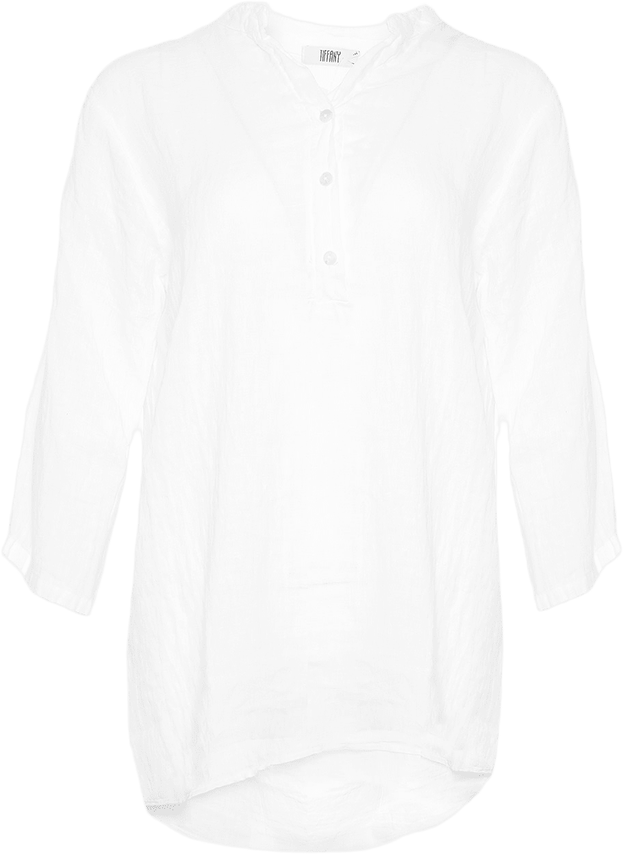 17661, Shirt, Linen - White