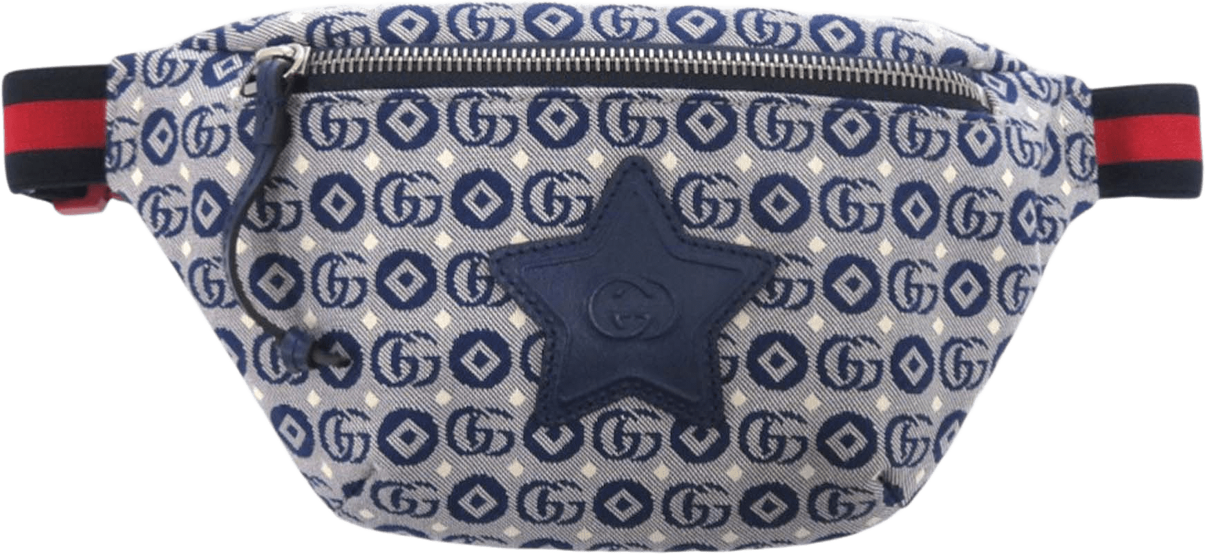 Gucci Kids Gg Canvas Stars Web Belt Bag, från Luxclusif, i färgen blue.